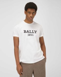 Bally Bomull Skjorta Herr Vita | 8063UZKBO