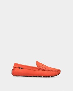 Bally Lamby Läder Drivers Mockasiner Dam Orange | 3712CZDFX