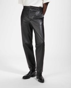 Bally Läder Trousers Byxor Herr Svarta | 5649VWEHR