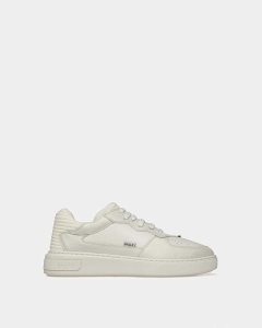 Bally Mark Läder And Fabric Sneakers Herr Vita | 7841DZNKS