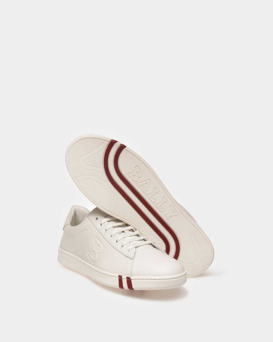 Bally Asher Läder Sneakers Herr Vita | 0193KIXVS