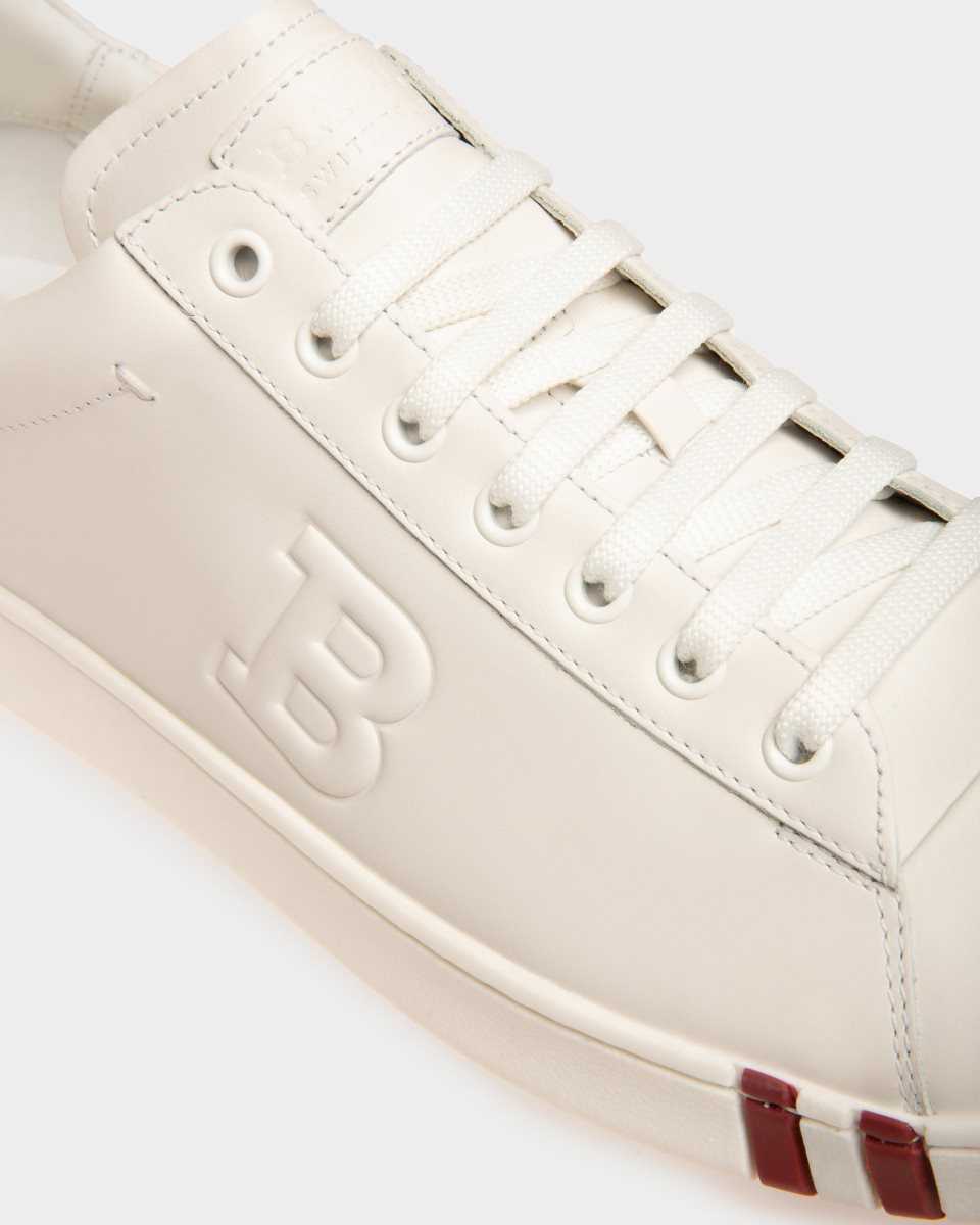 Bally Asher Läder Sneakers Herr Vita | 0193KIXVS