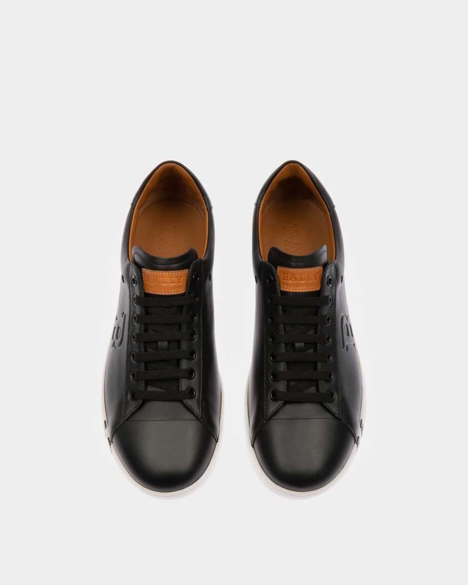 Bally Asher Läder Trainer Sneakers Herr Svarta | 3207CRNDE