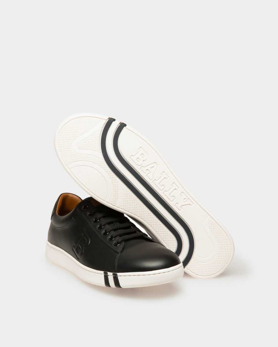 Bally Asher Läder Trainer Sneakers Herr Svarta | 3207CRNDE