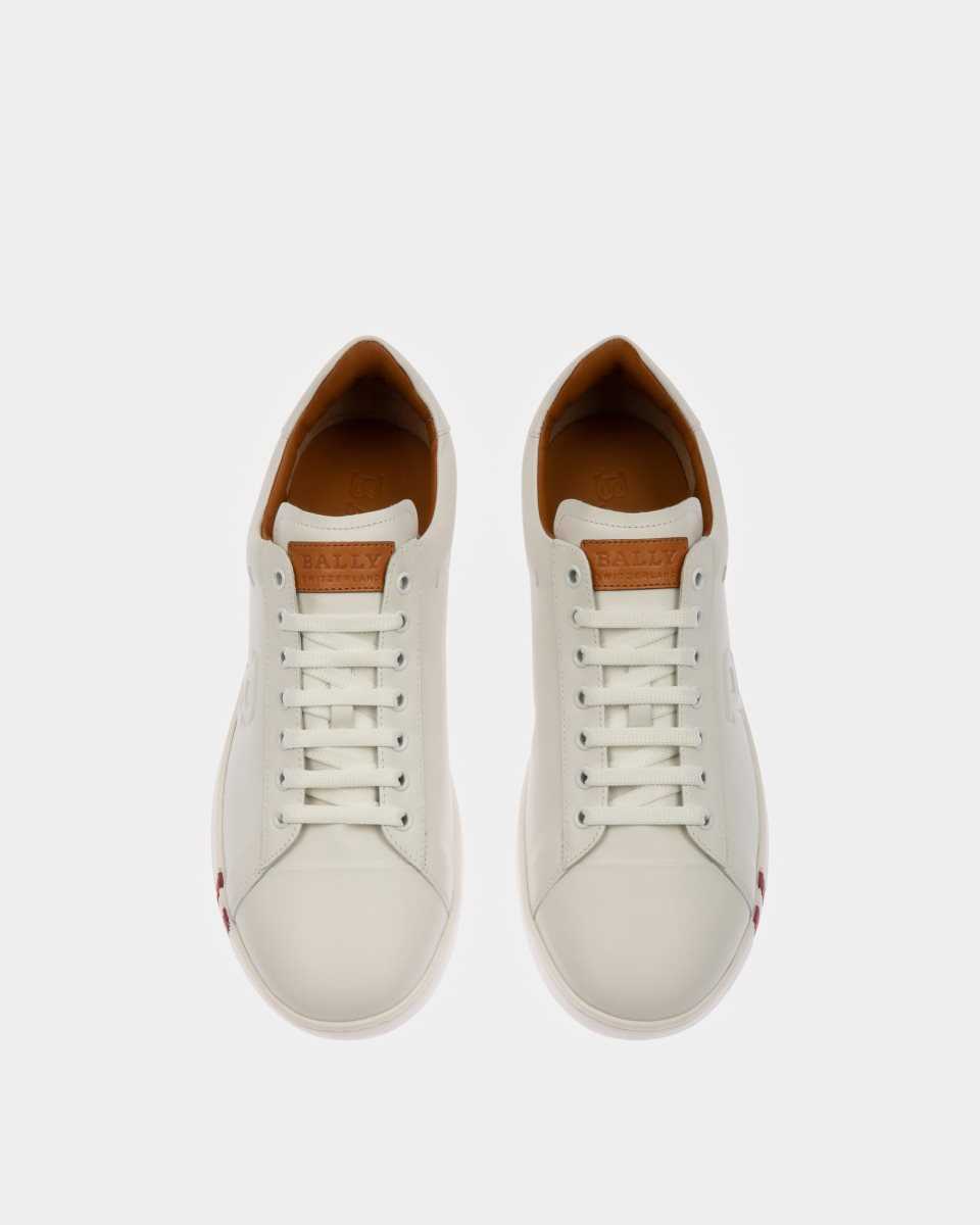 Bally Asher Läder Trainer Sneakers Herr Vita | 8123MKZOT