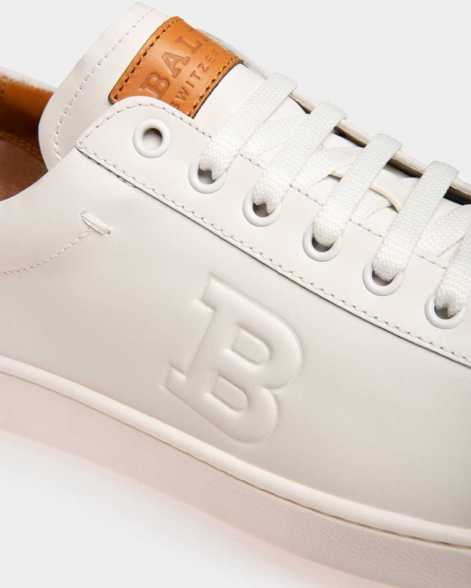 Bally Asher Läder Trainer Sneakers Herr Vita | 8123MKZOT