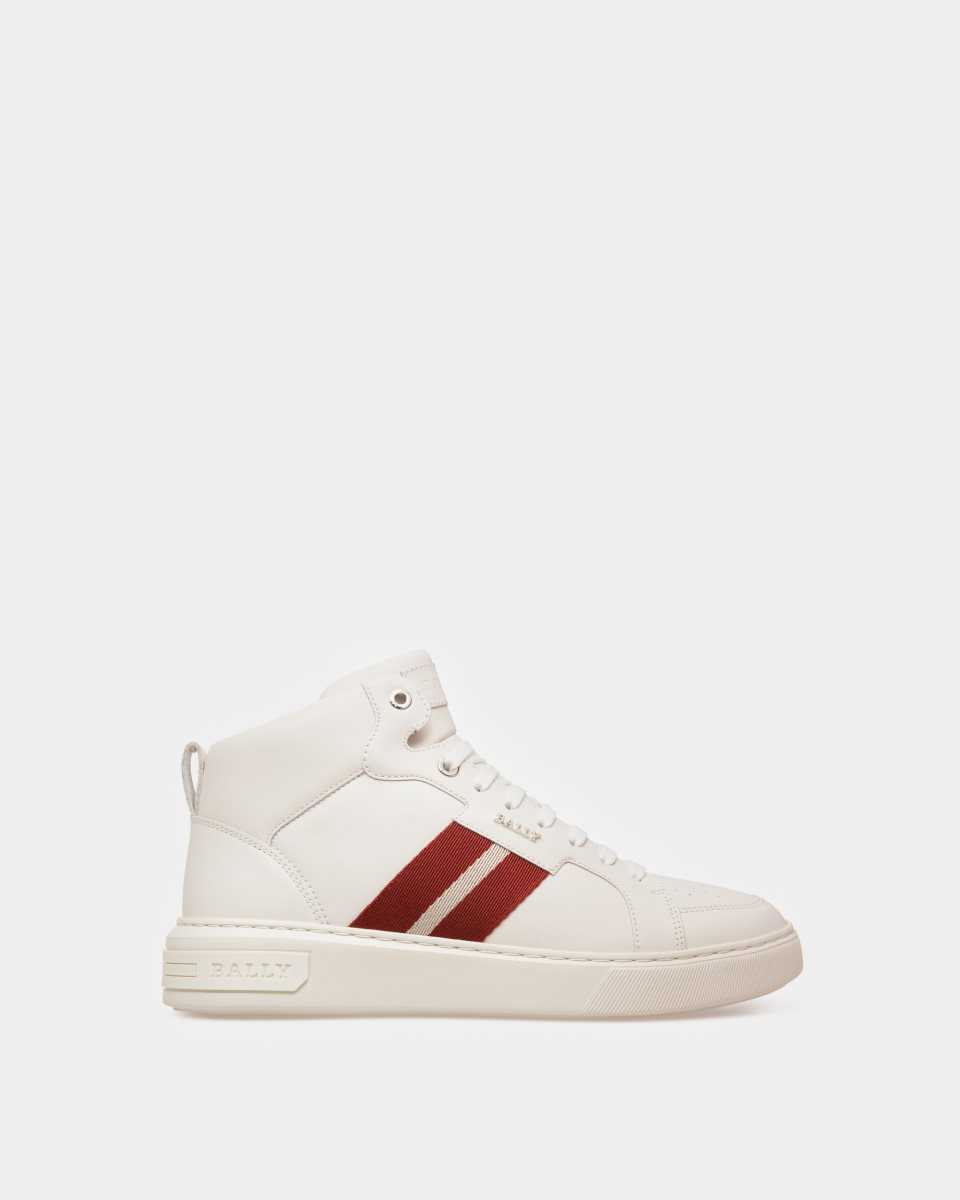 Bally Asher Läder Trainer Sneakers Herr Vita | 8123MKZOT