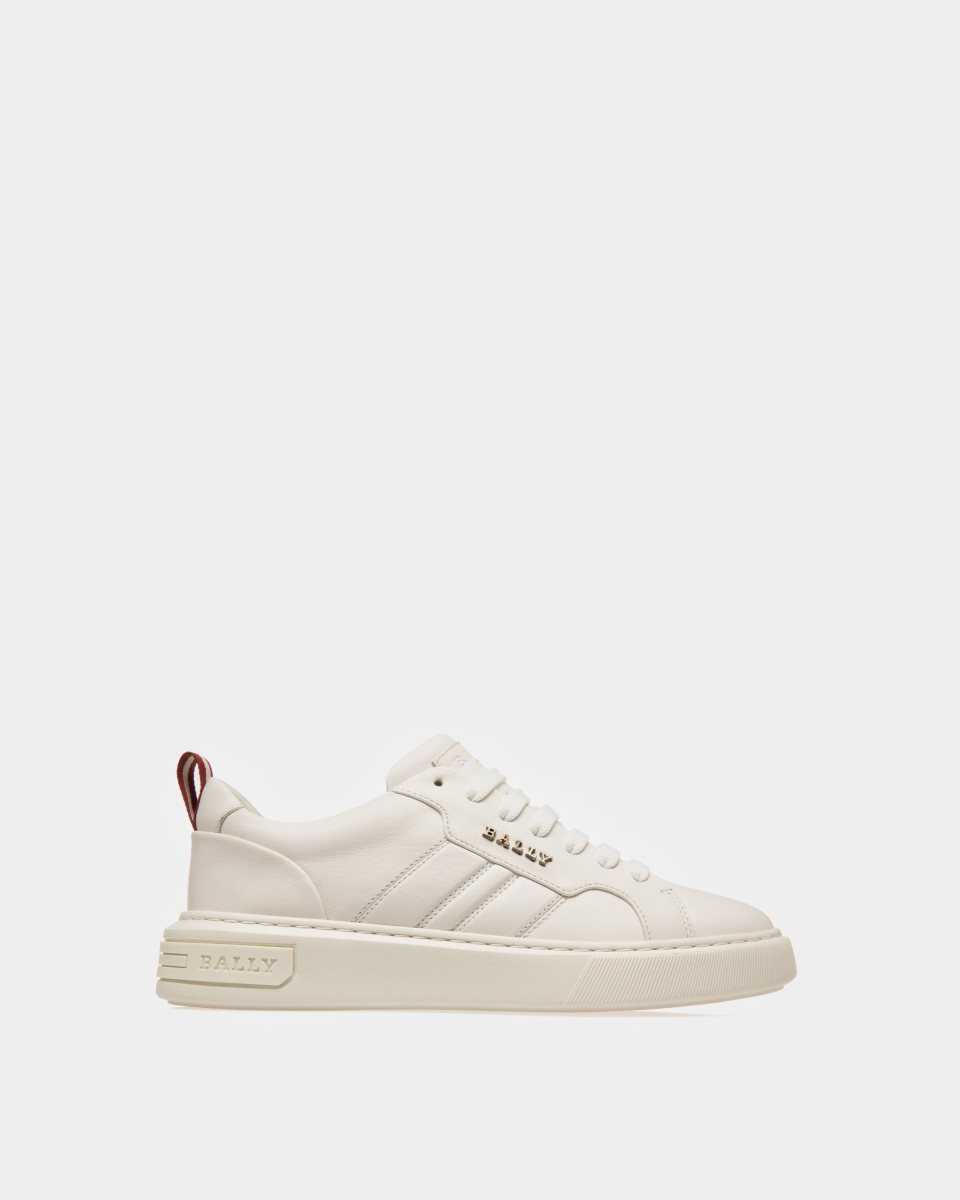 Bally Astel Läder Sneakers Herr Vita | 7695VHEIG