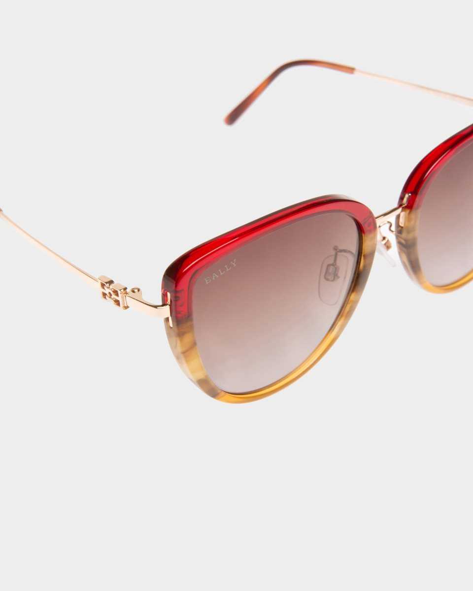 Bally Aura Acetate & Metal Solglasögon Dam Röda | 4835TCOPK