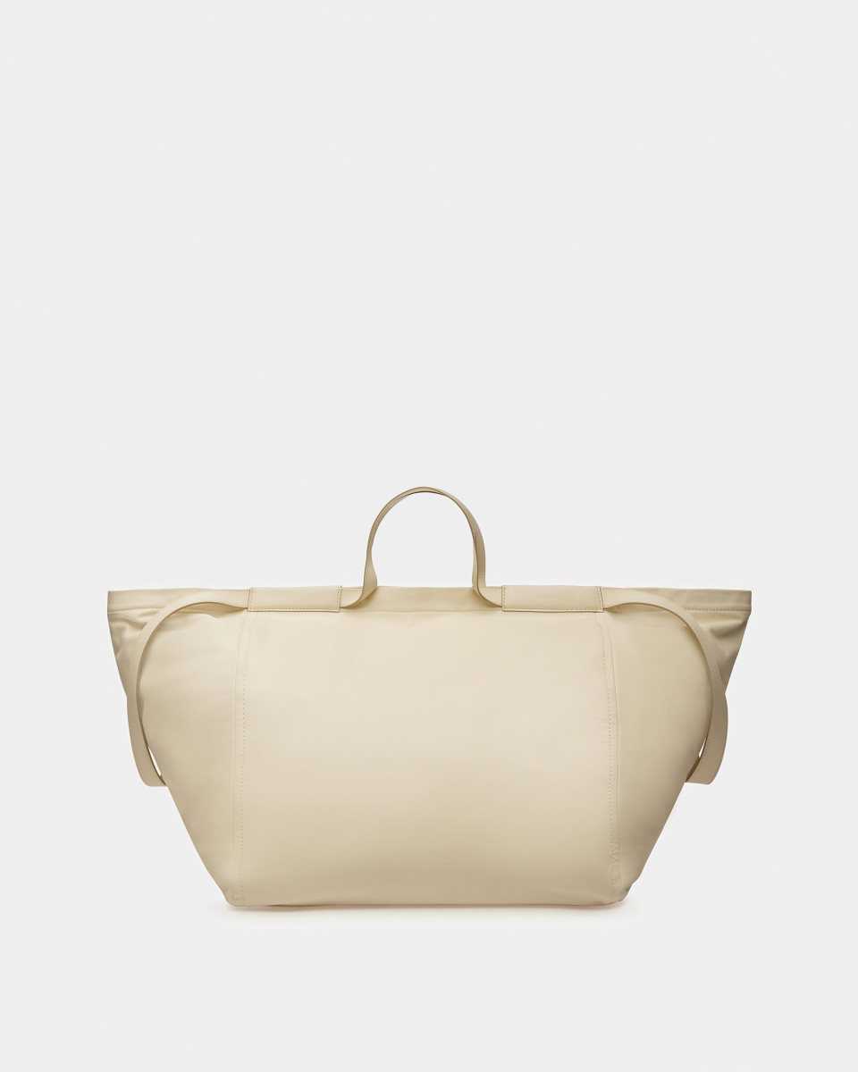 Bally Billboard Läder Toteväska Dam Beige | 8460ULDHQ