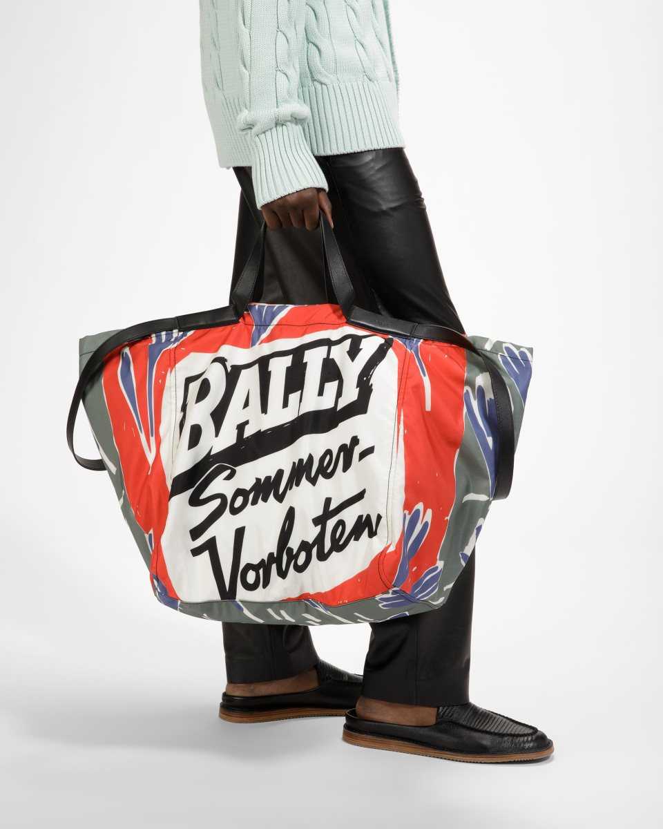 Bally Billboard Nylon And Fabric Toteväska Herr Gröna | 7908ECMZB