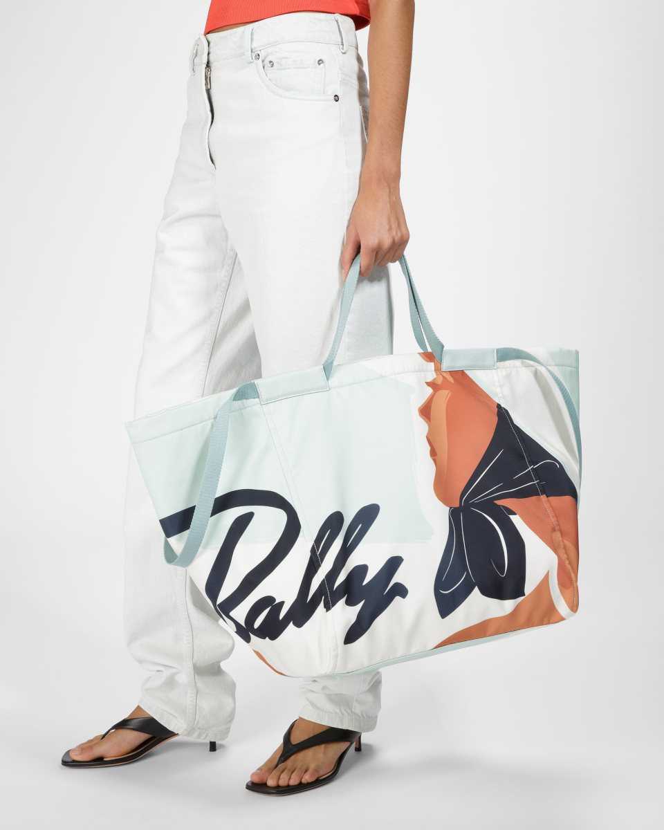 Bally Billboard Nylon Toteväska Dam Blå | 9645RNMZY