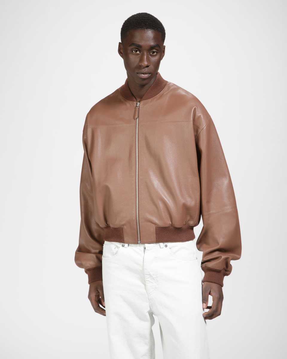 Bally Blouson Bomber Jacket Lädertoppar Herr Bruna | 2418WEULD