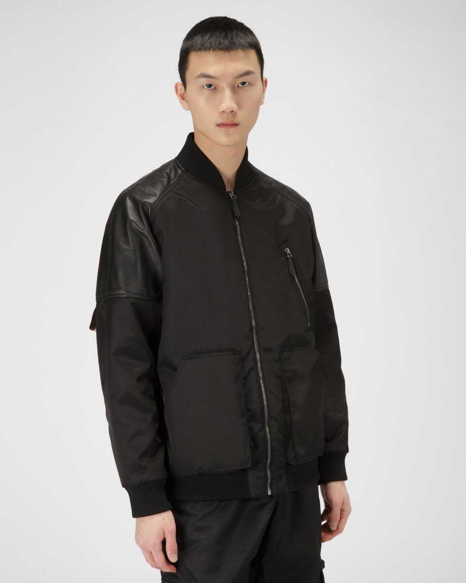 Bally Blouson Bomber Recycled Nylon Blouson Bomber Jacka Herr Svarta | 3124AZRHW