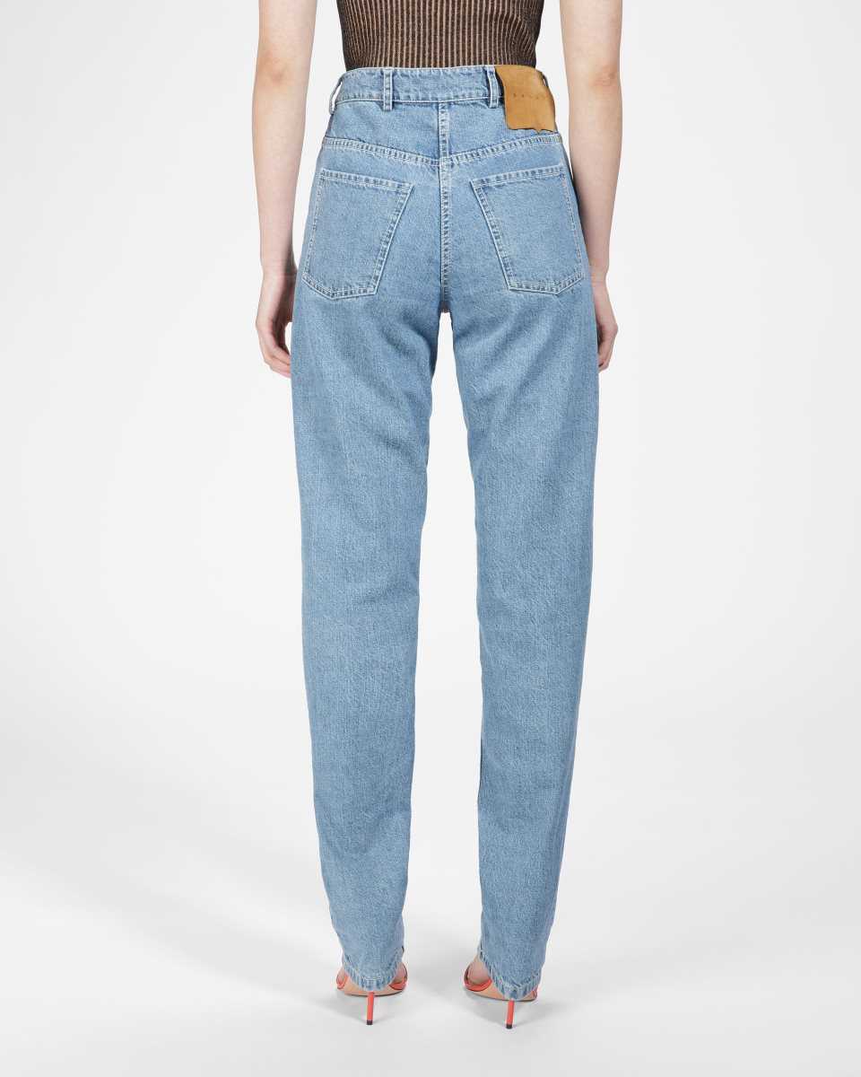 Bally Bomull Denim Trousers Byxor Dam Blå | 6074VXMRJ