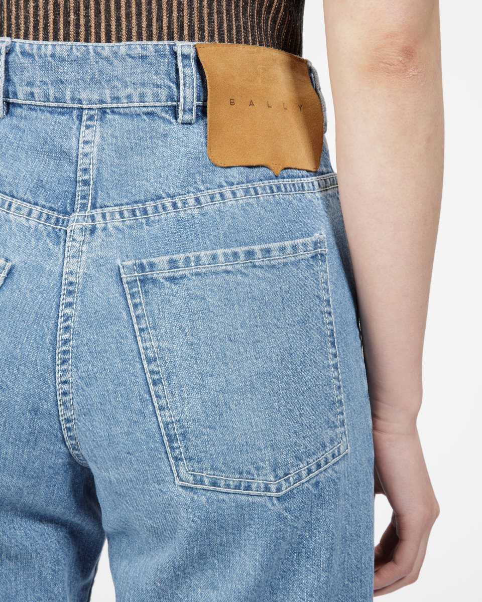 Bally Bomull Denim Trousers Byxor Dam Blå | 6074VXMRJ