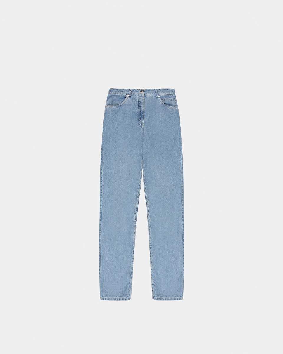 Bally Bomull Denim Trousers Byxor Dam Blå | 6074VXMRJ