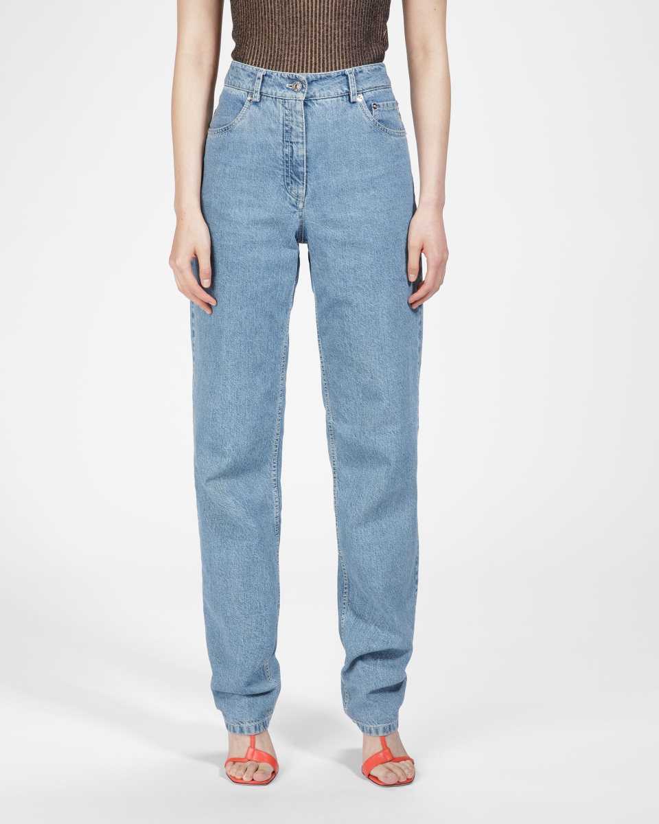 Bally Bomull Denim Trousers Byxor Dam Blå | 6074VXMRJ