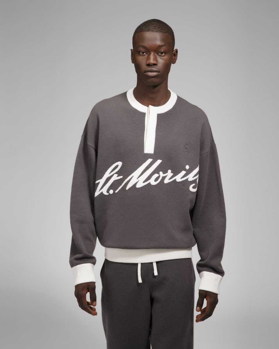 Bally Cashmere Crew Neck Stickat Herr Grå | 9325XFICK