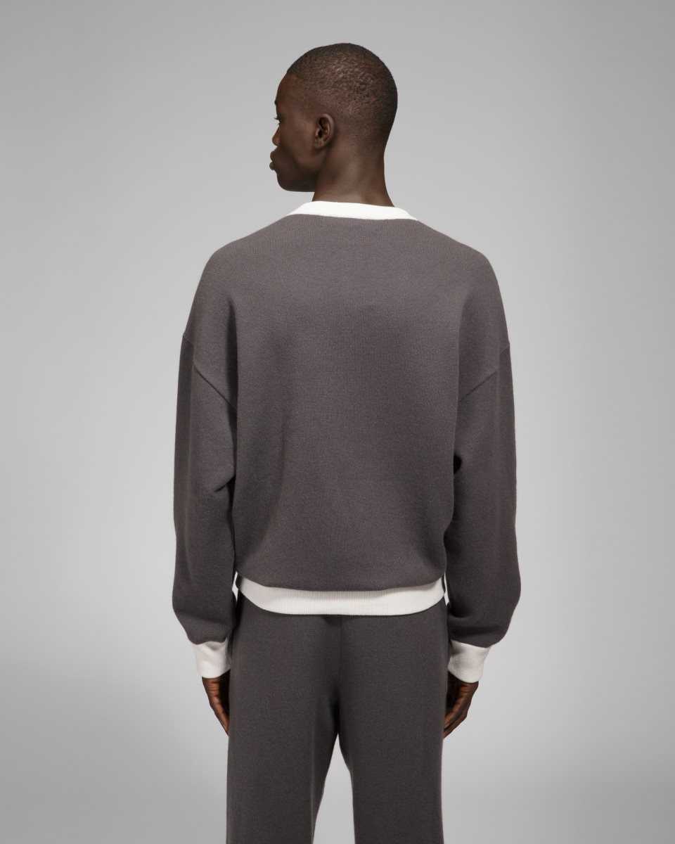 Bally Cashmere Crew Neck Stickat Herr Grå | 9325XFICK