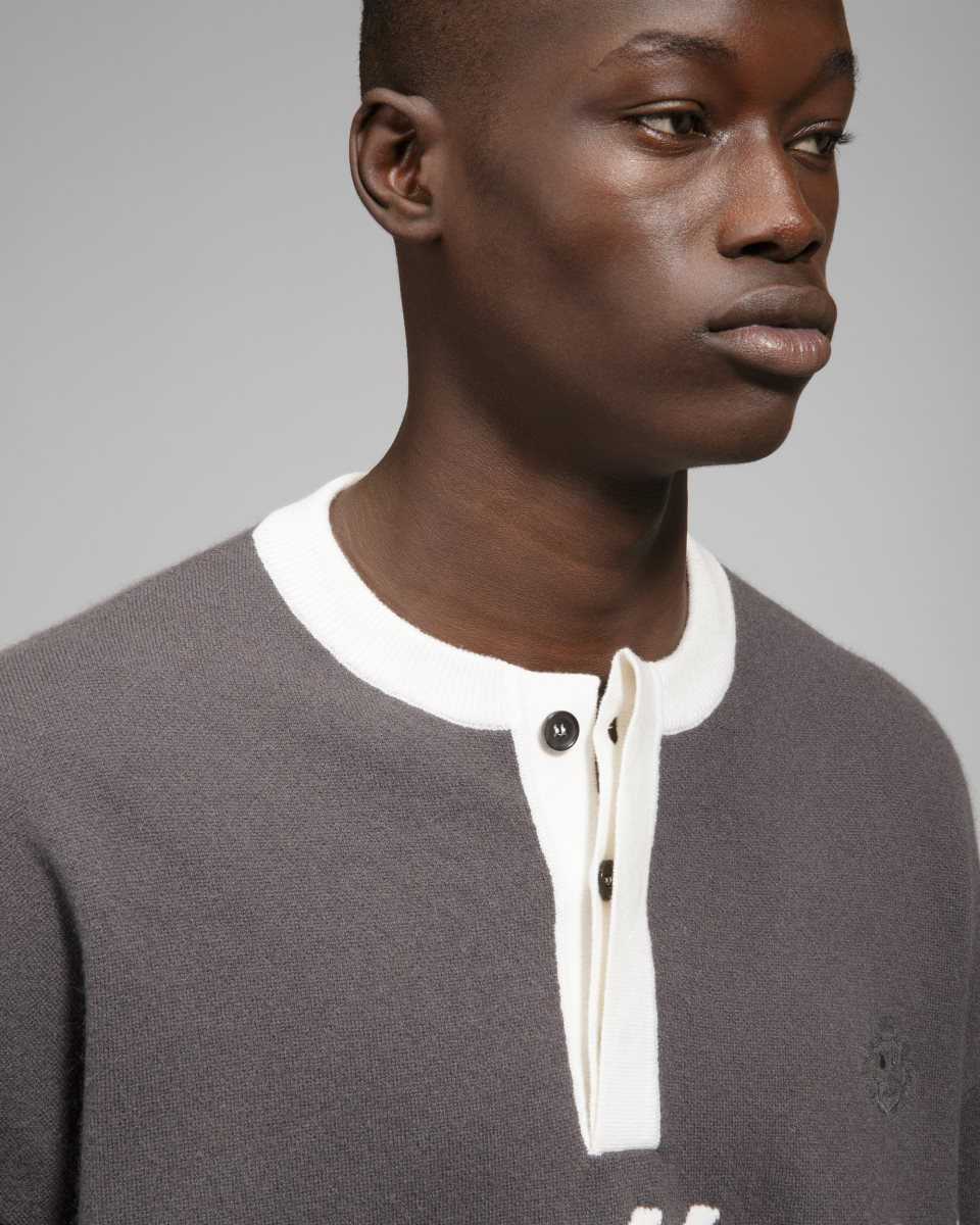 Bally Cashmere Crew Neck Stickat Herr Grå | 9325XFICK