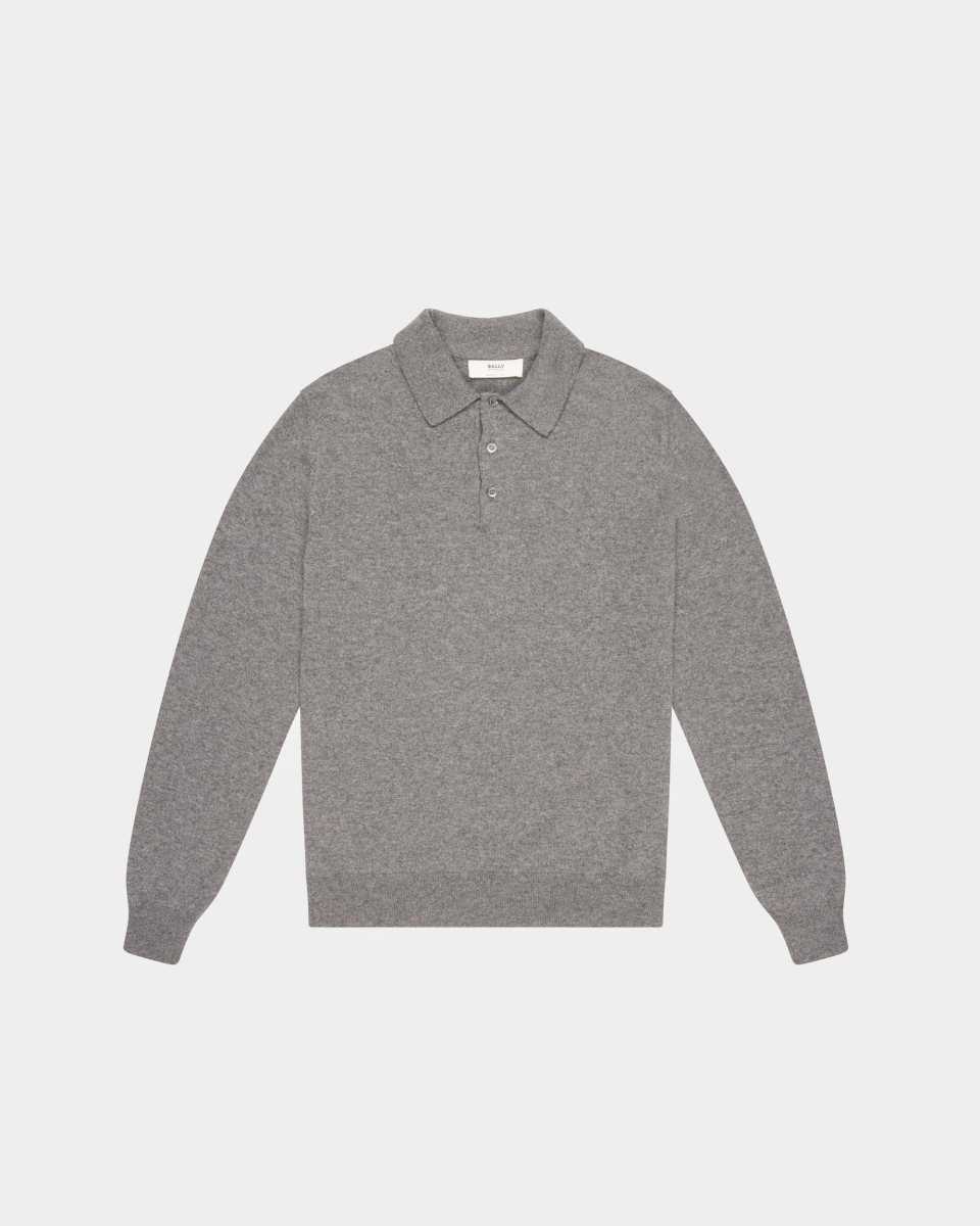 Bally Cashmere Polo Skjorta Herr Grå | 4612KEJSC