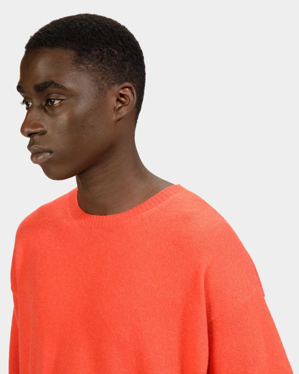 Bally Cashmere T-Shirt Stickat Herr Orange | 2837UEKCH