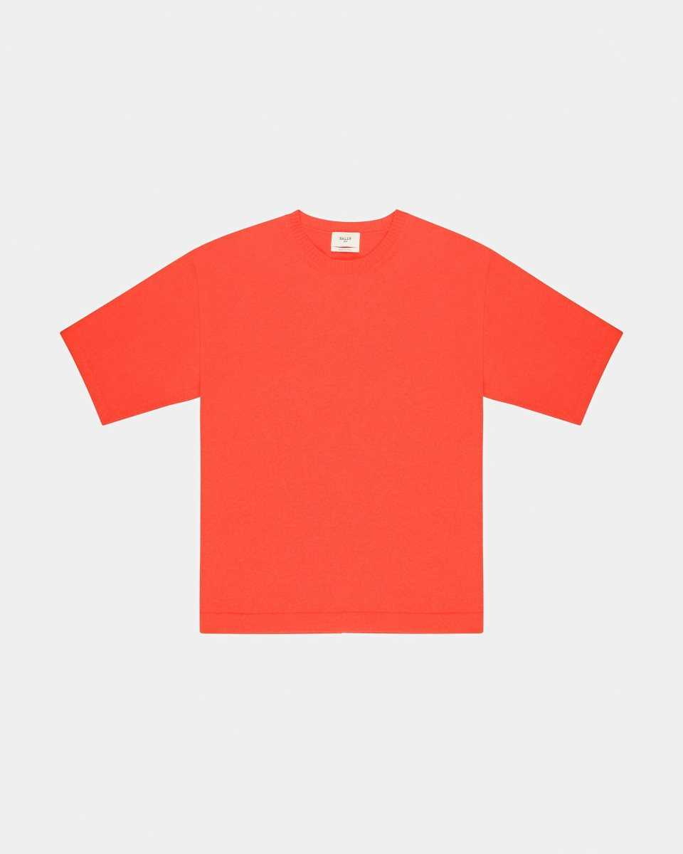 Bally Cashmere T-Shirt Stickat Herr Orange | 2837UEKCH