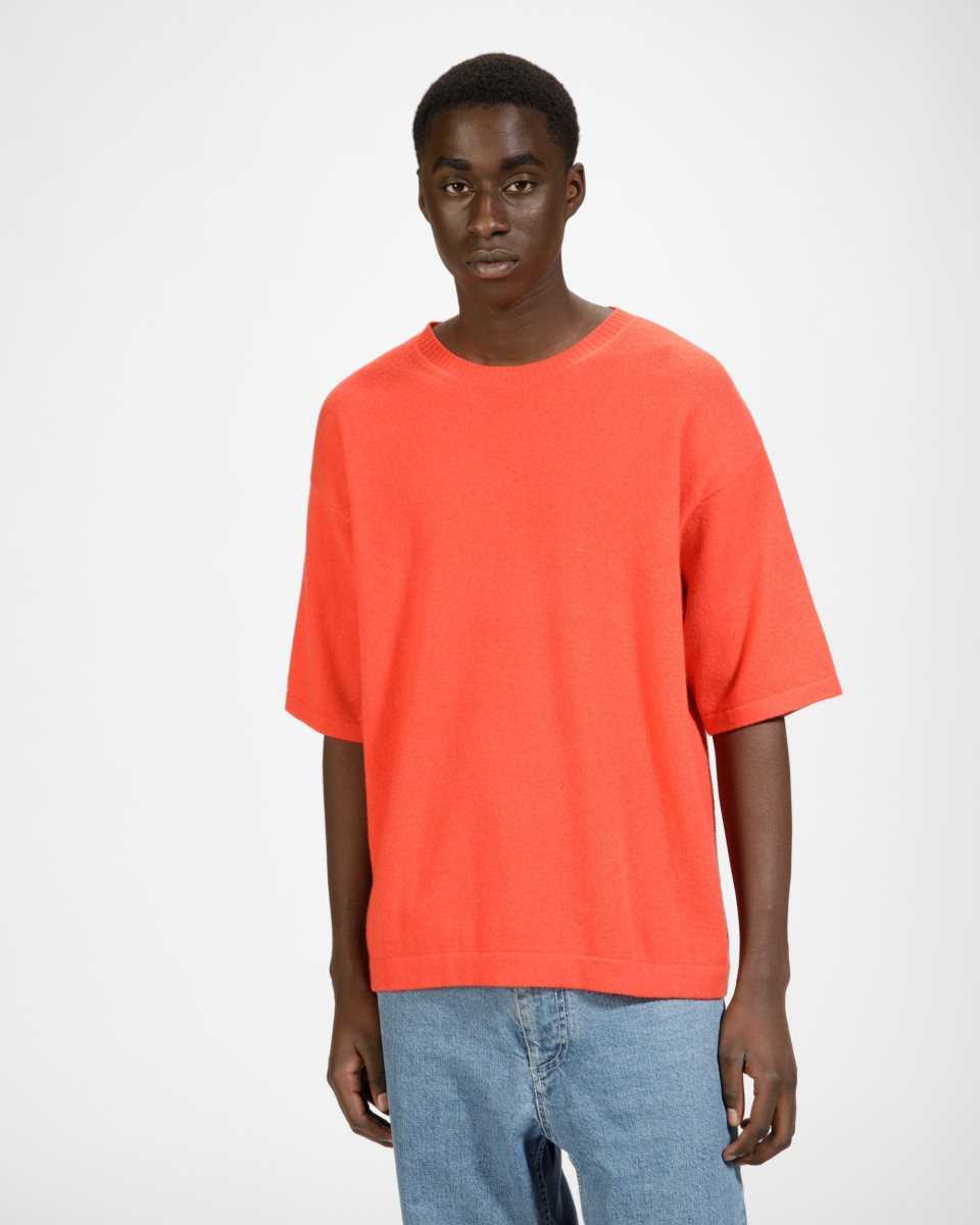 Bally Cashmere T-Shirt Stickat Herr Orange | 2837UEKCH