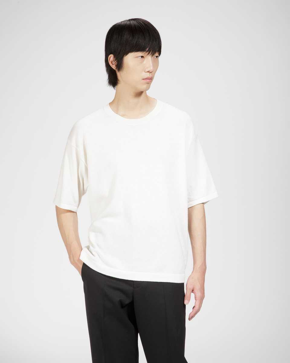 Bally Cashmere T-Shirt Stickat Herr Vita | 4095YJVWF