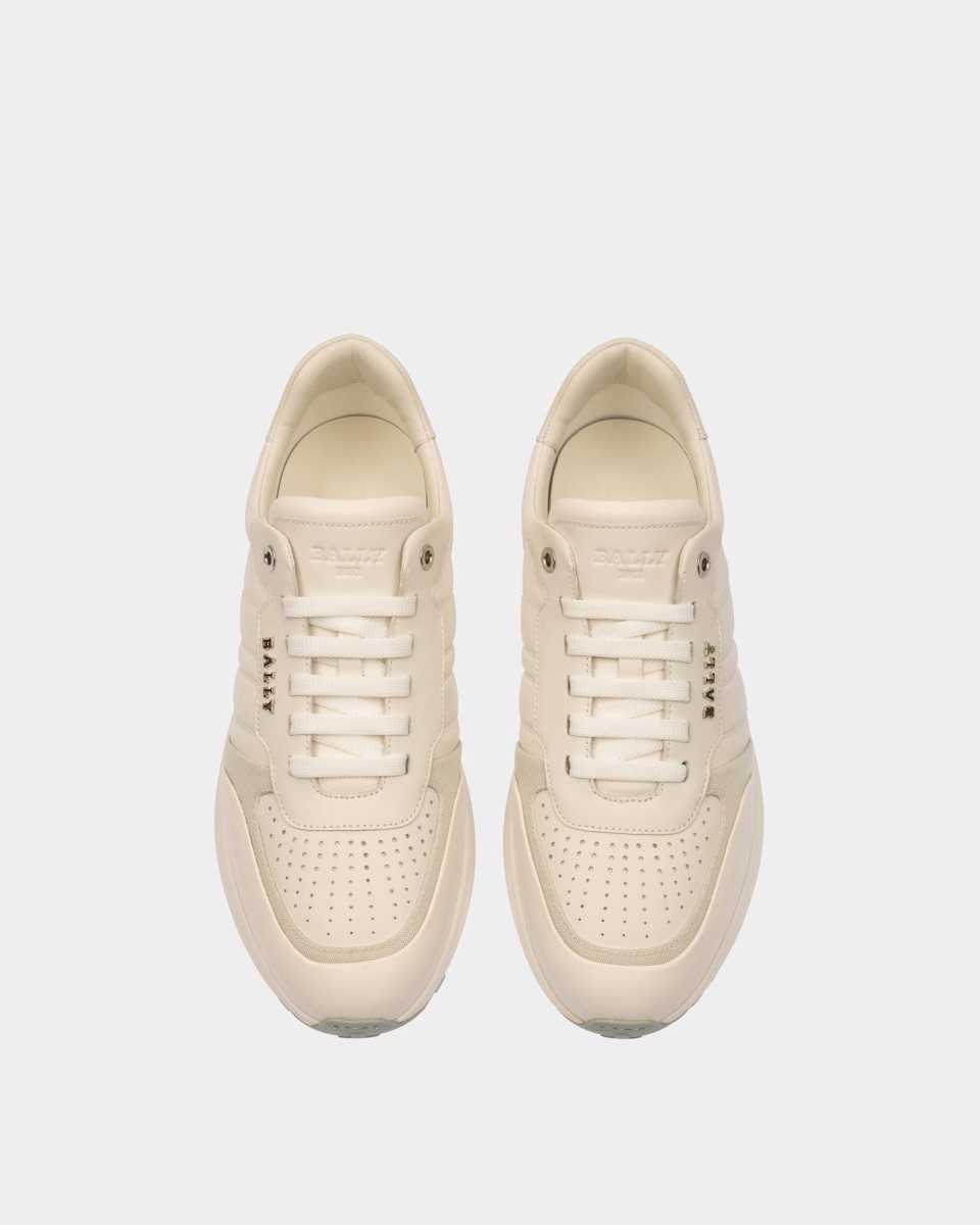 Bally Dessye Läder And Fabric Sneakers Herr Vita | 0472REMJO