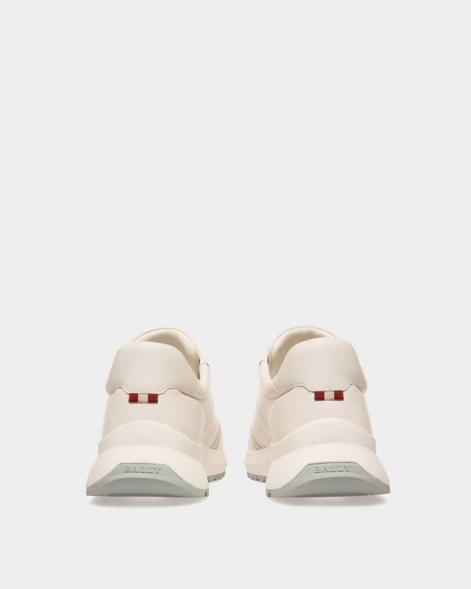 Bally Dessye Läder And Fabric Sneakers Herr Vita | 0472REMJO