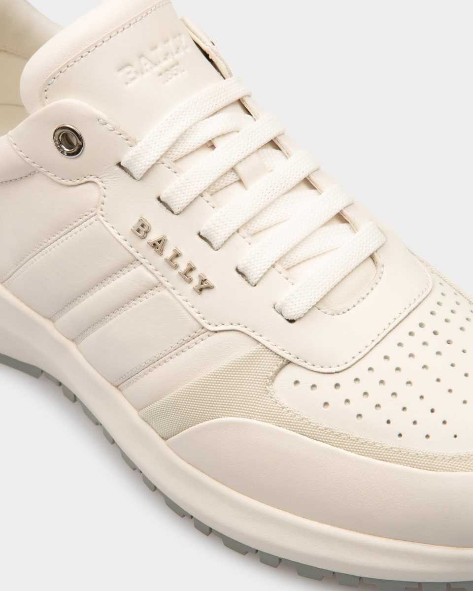 Bally Dessye Läder And Fabric Sneakers Herr Vita | 0472REMJO