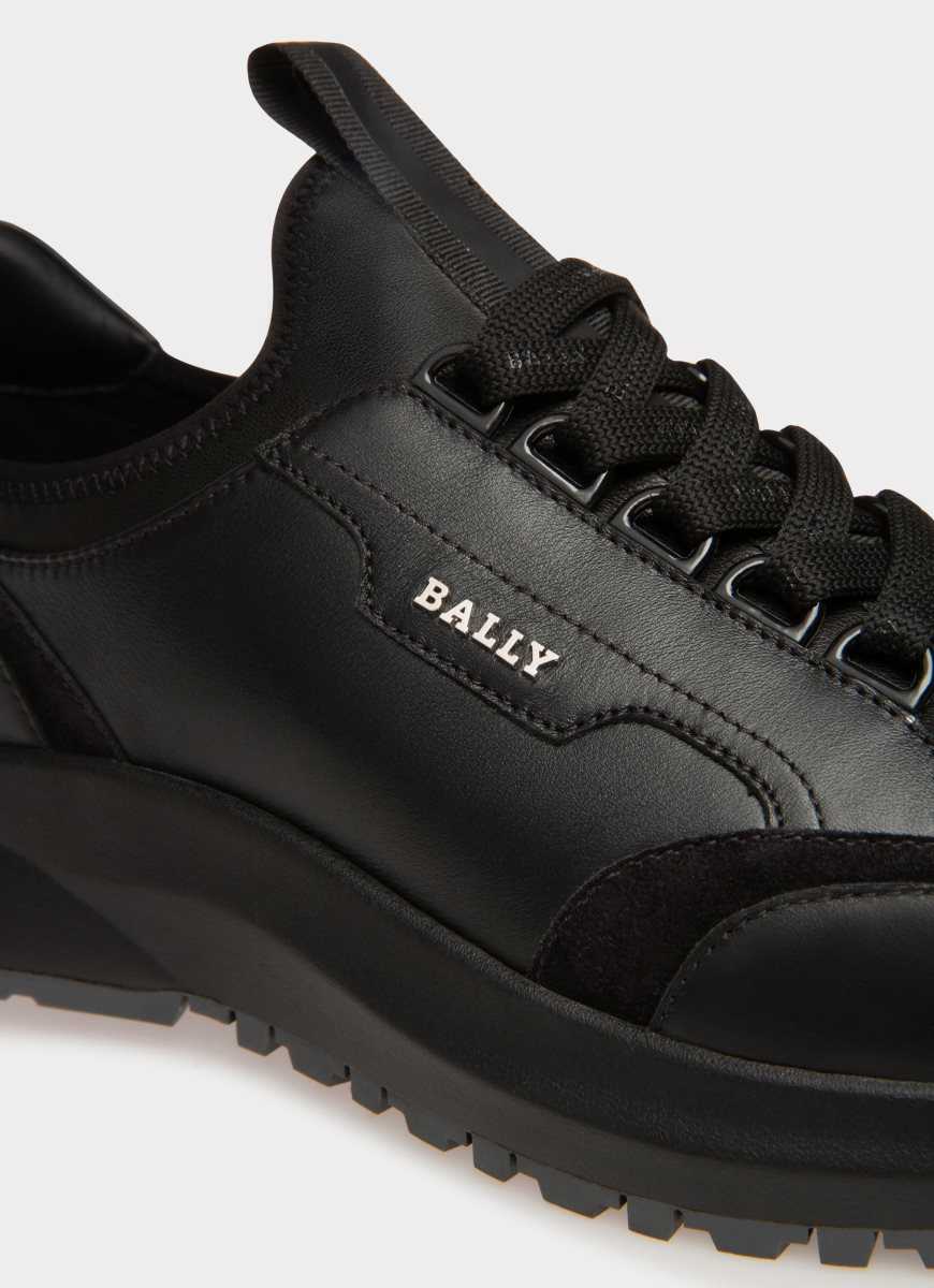 Bally Deven Läder Sneakers Herr Svarta | 6734QMKXE