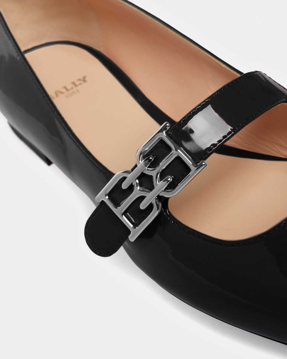 Bally Elis Läder Platta Pumps Mockasiner Dam Svarta | 2836GMVYS