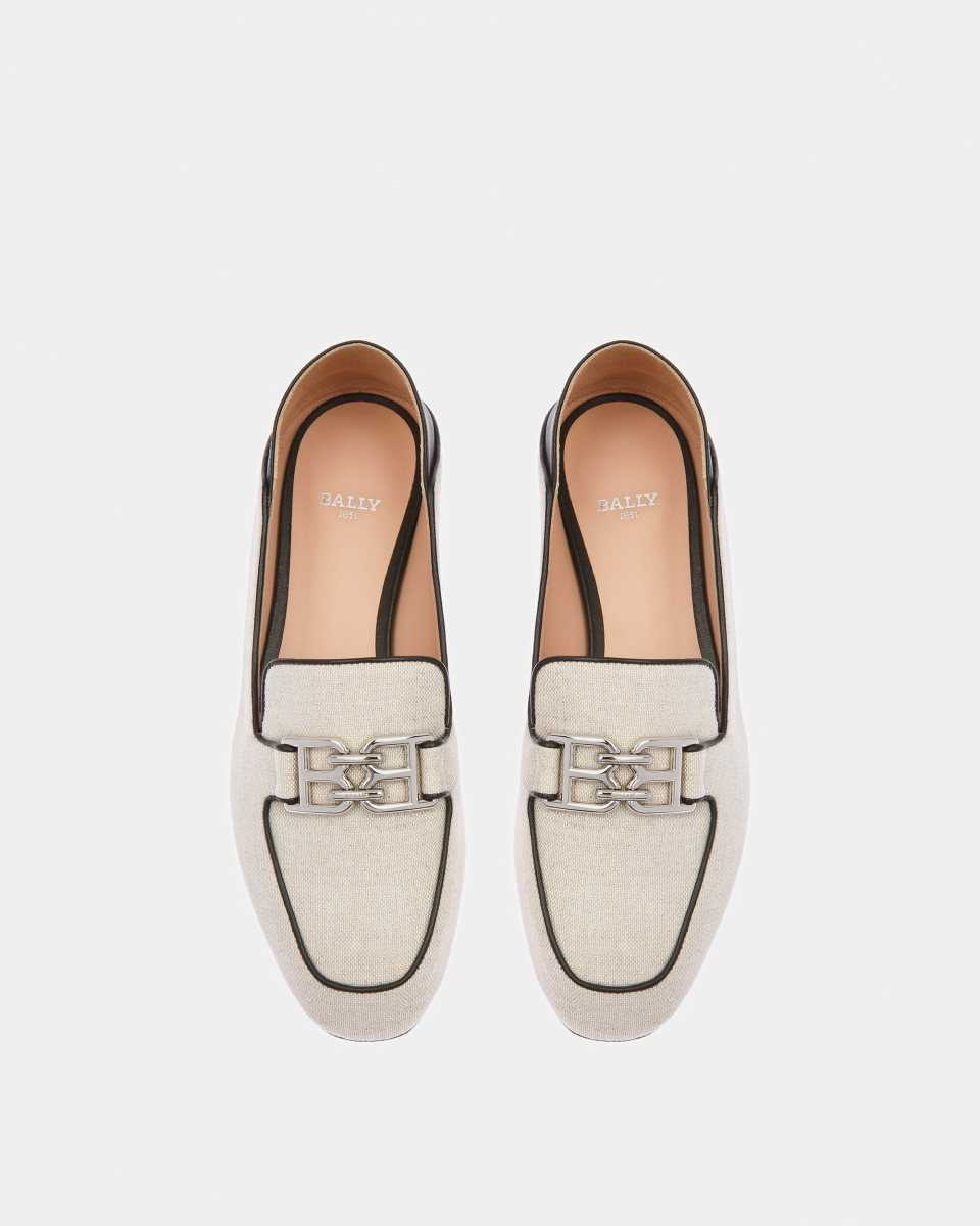 Bally Ellah Canvas And Läder Slippers Mockasiner Dam Svarta | 7501AZFPW