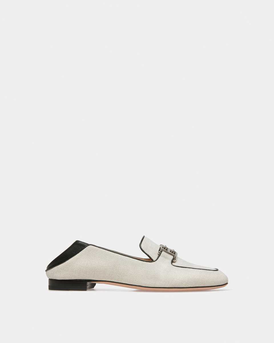 Bally Ellah Canvas And Läder Slippers Mockasiner Dam Svarta | 7501AZFPW