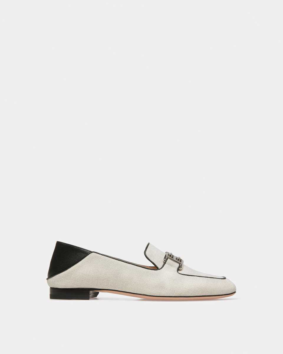 Bally Ellah Canvas And Läder Slippers Mockasiner Dam Svarta | 7501AZFPW