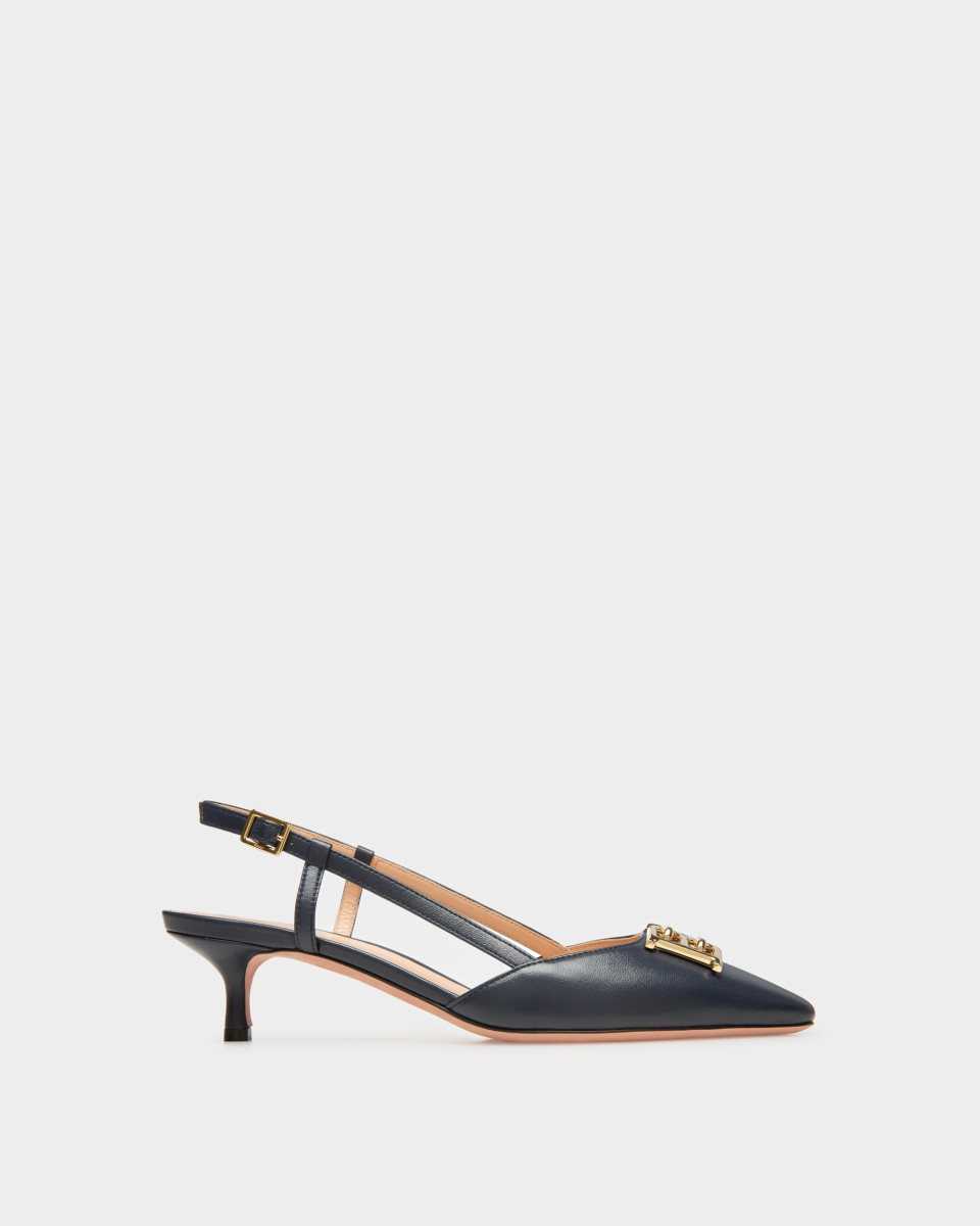 Bally Eva Canvas And Läder Slingback Pumps Dam Svarta | 3587ETSYR