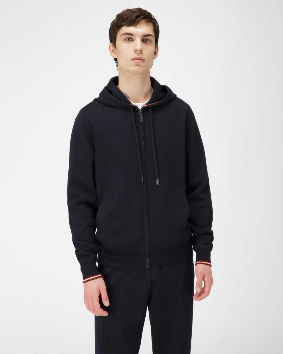 Bally Extra Fine Merino Ull Sweatshirt Träningsoverall Herr Blå | 5371XBRQV