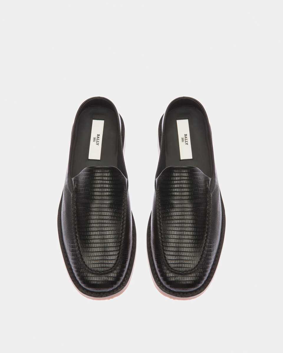 Bally Fosko Läder Slippers Badtofflor Herr Svarta | 9278SQKMC