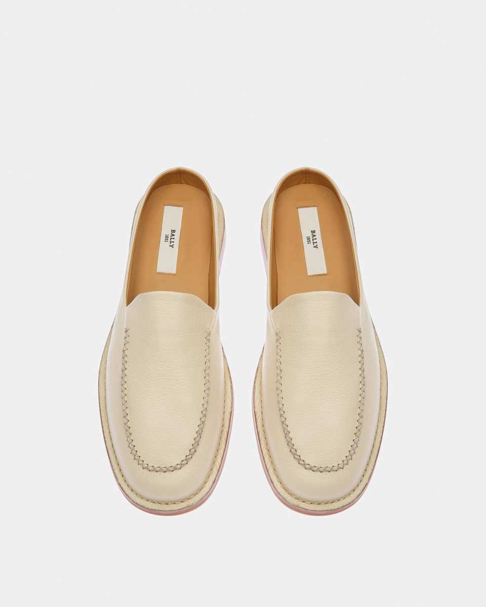 Bally Fosko Läder Slippers Badtofflor Herr Vita | 9328WXFRL