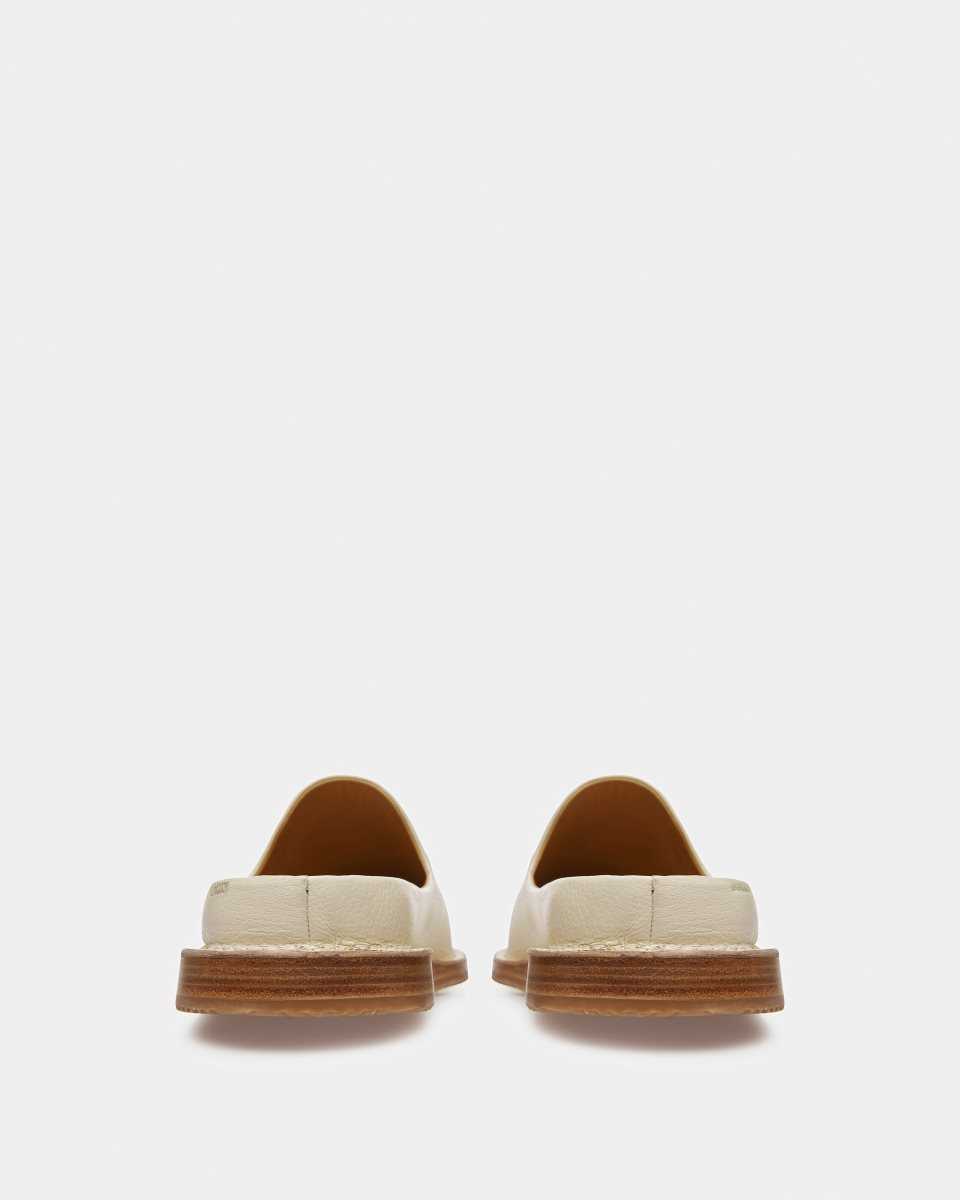 Bally Fosko Läder Slippers Badtofflor Herr Vita | 9328WXFRL