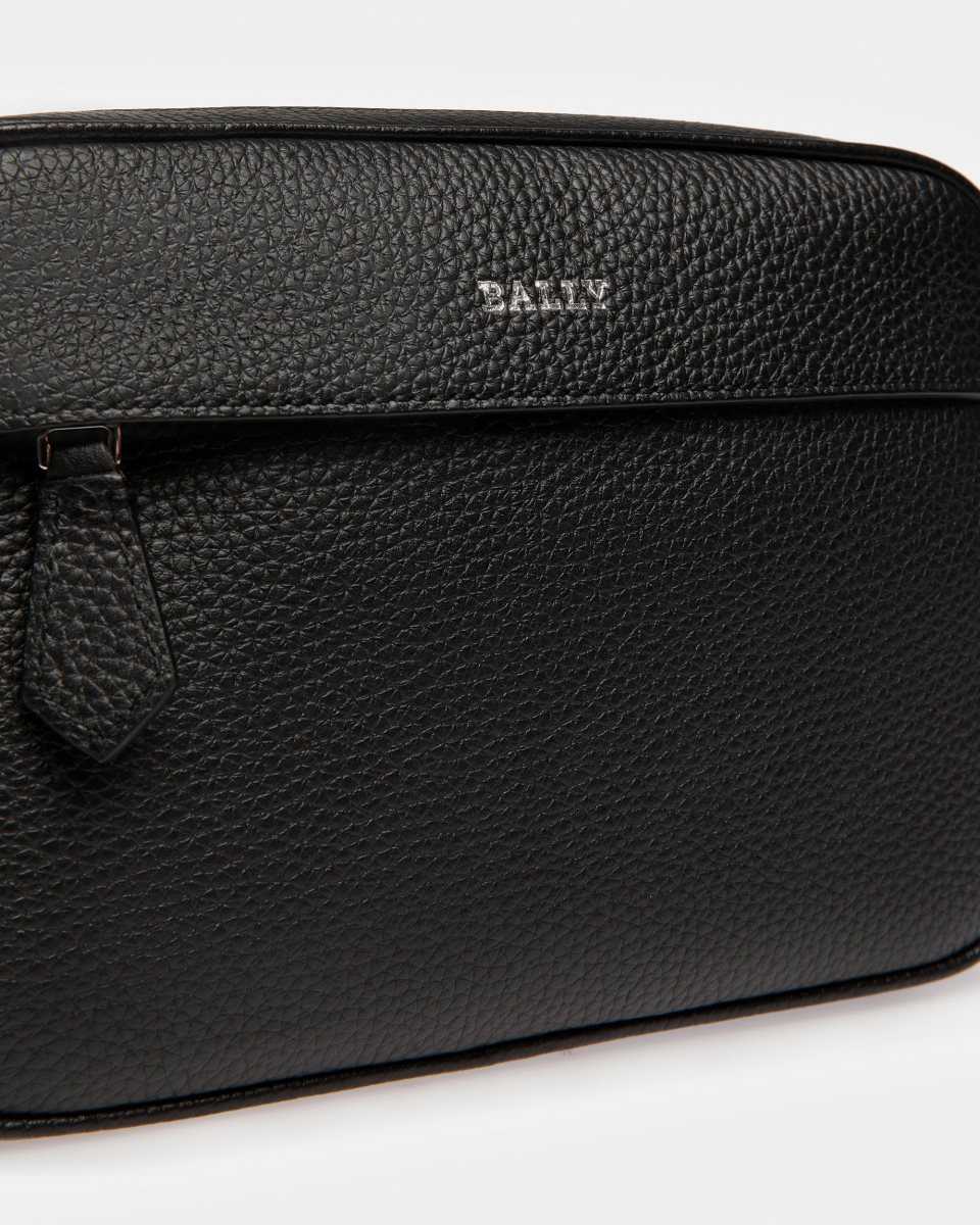 Bally Hal Läder Messenger Väska Herr Svarta | 4259BLQYN