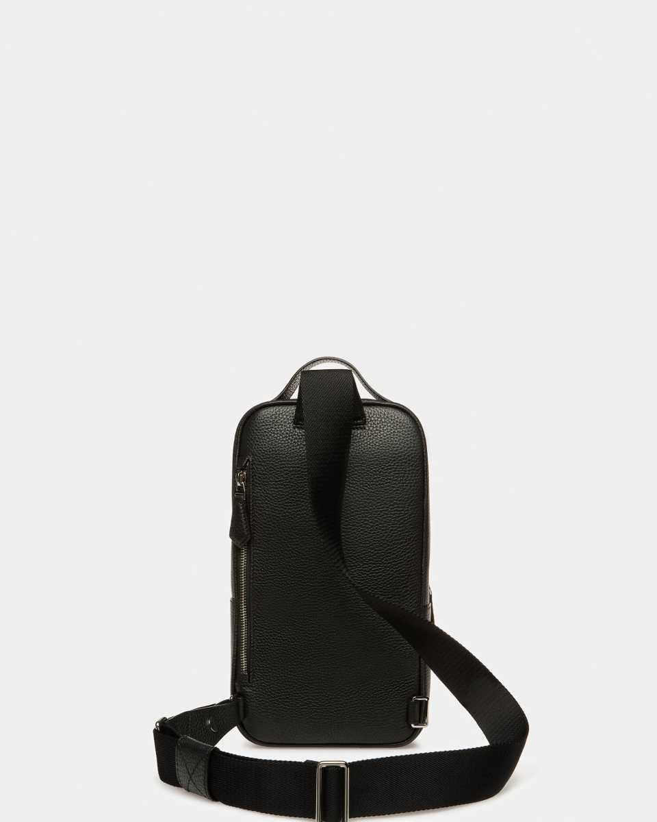 Bally Halikho Läder Slingback Messenger Väska Herr Svarta | 4756VBDYI