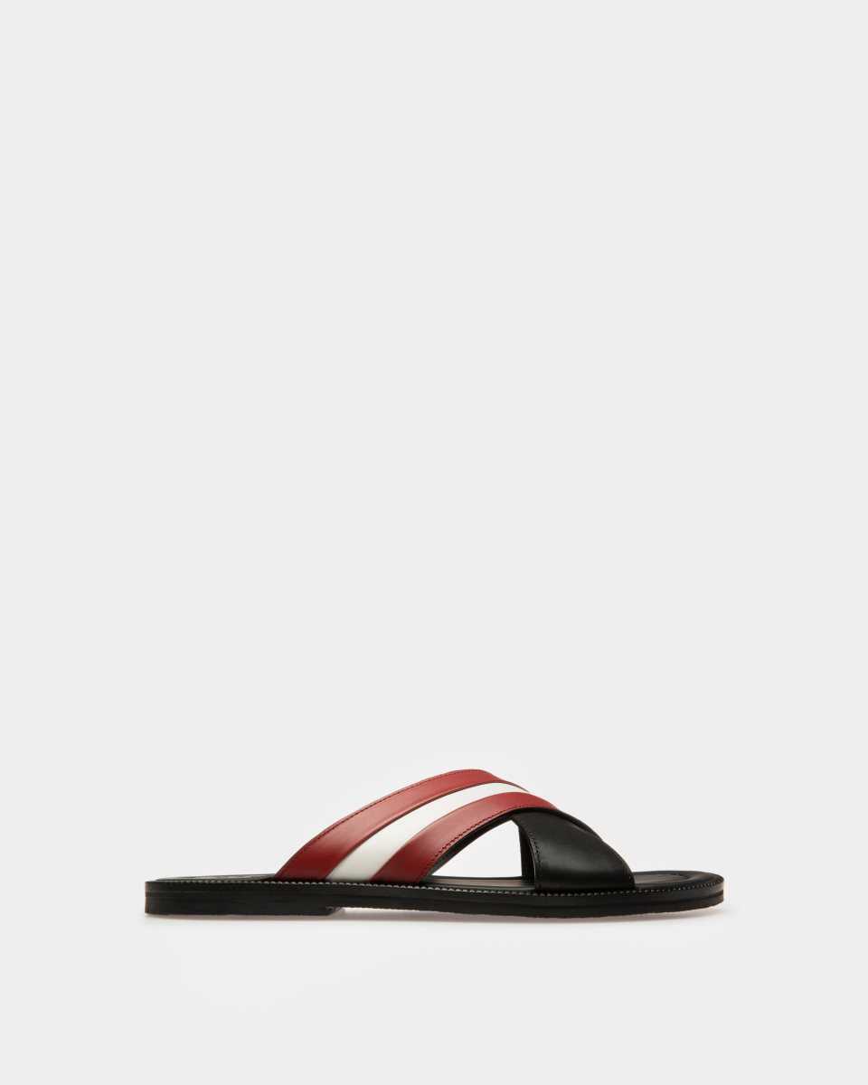 Bally Jaabir Läder Sandals Badtofflor Herr Svarta | 9210CXQMG