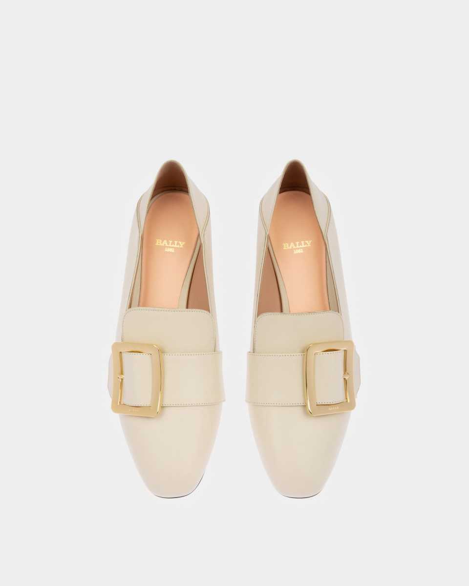 Bally Janelle Calf Läder 40mm Heel Pumps Dam Vita | 4371OQHXW