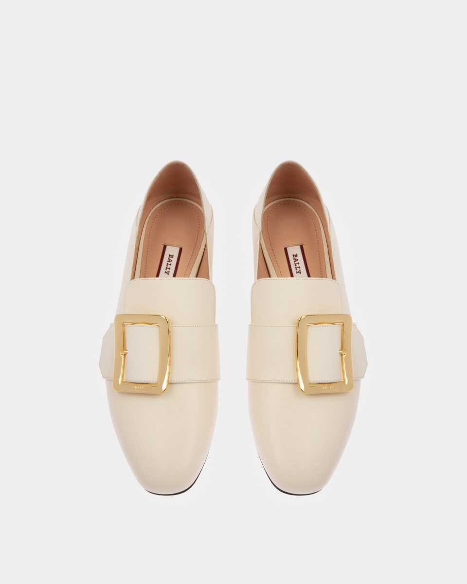 Bally Janelle Läder Slippers Mockasiner Dam Vita | 4938KSEUX