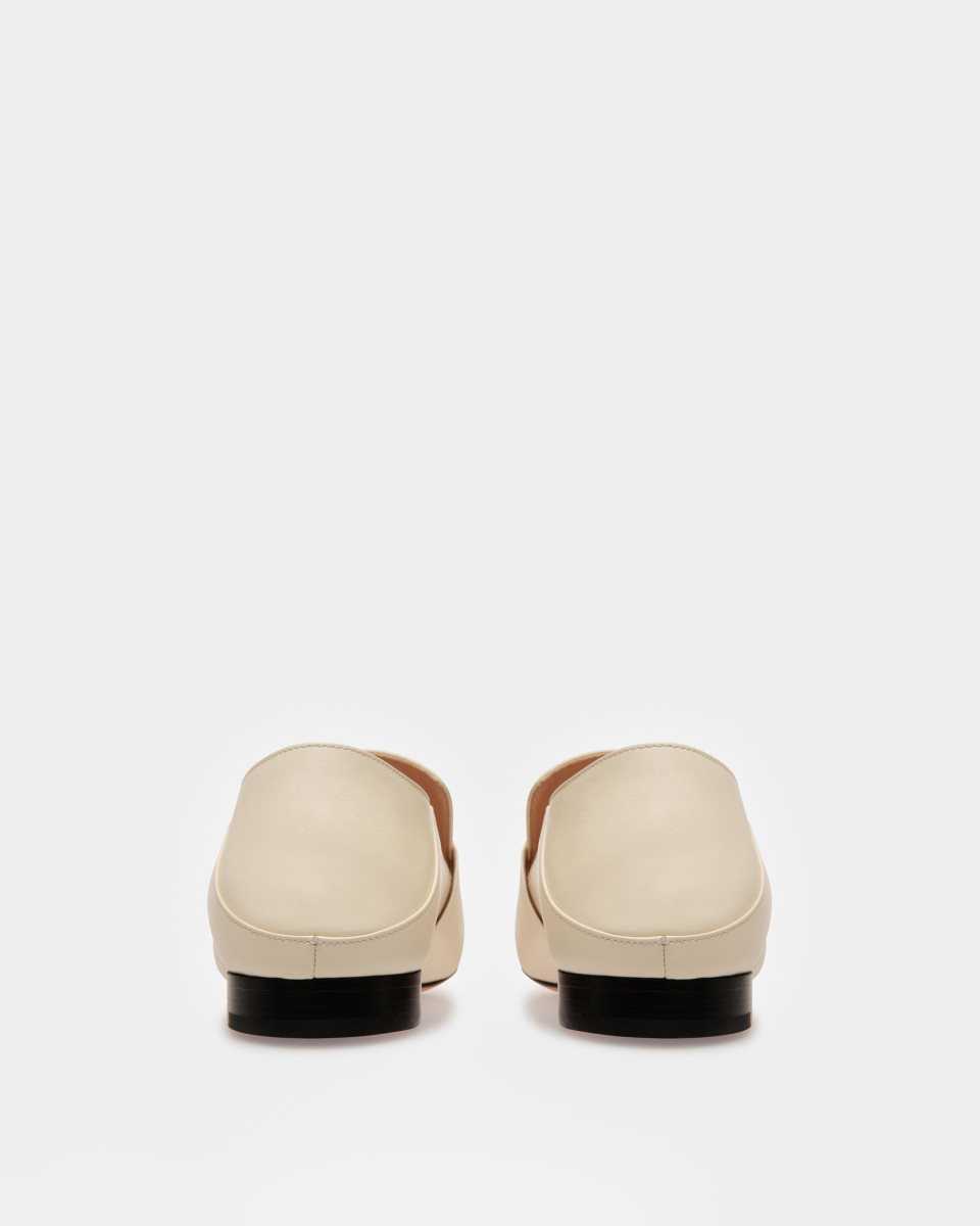 Bally Janelle Läder Slippers Mockasiner Dam Vita | 4938KSEUX