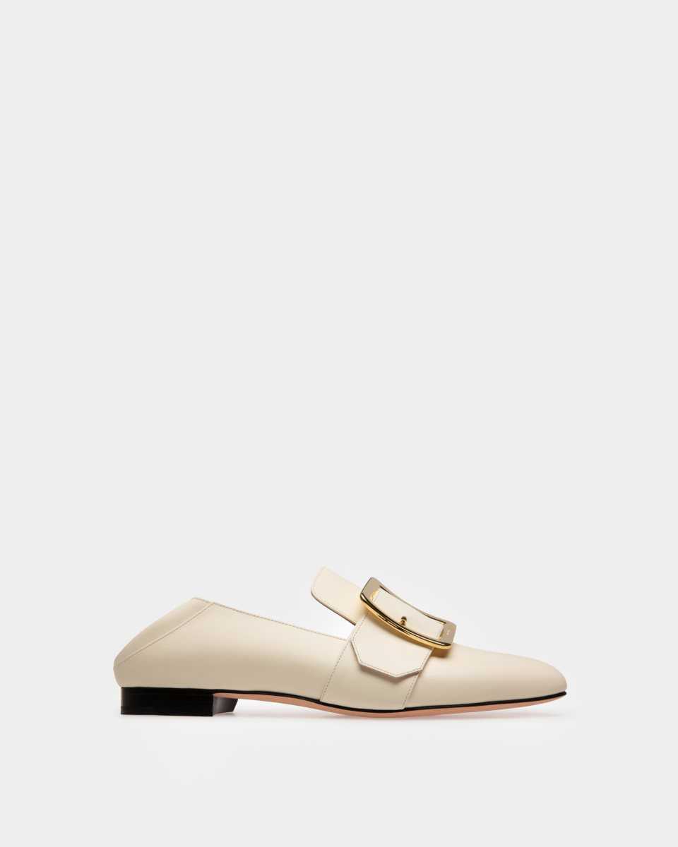 Bally Janelle Läder Slippers Mockasiner Dam Vita | 4938KSEUX